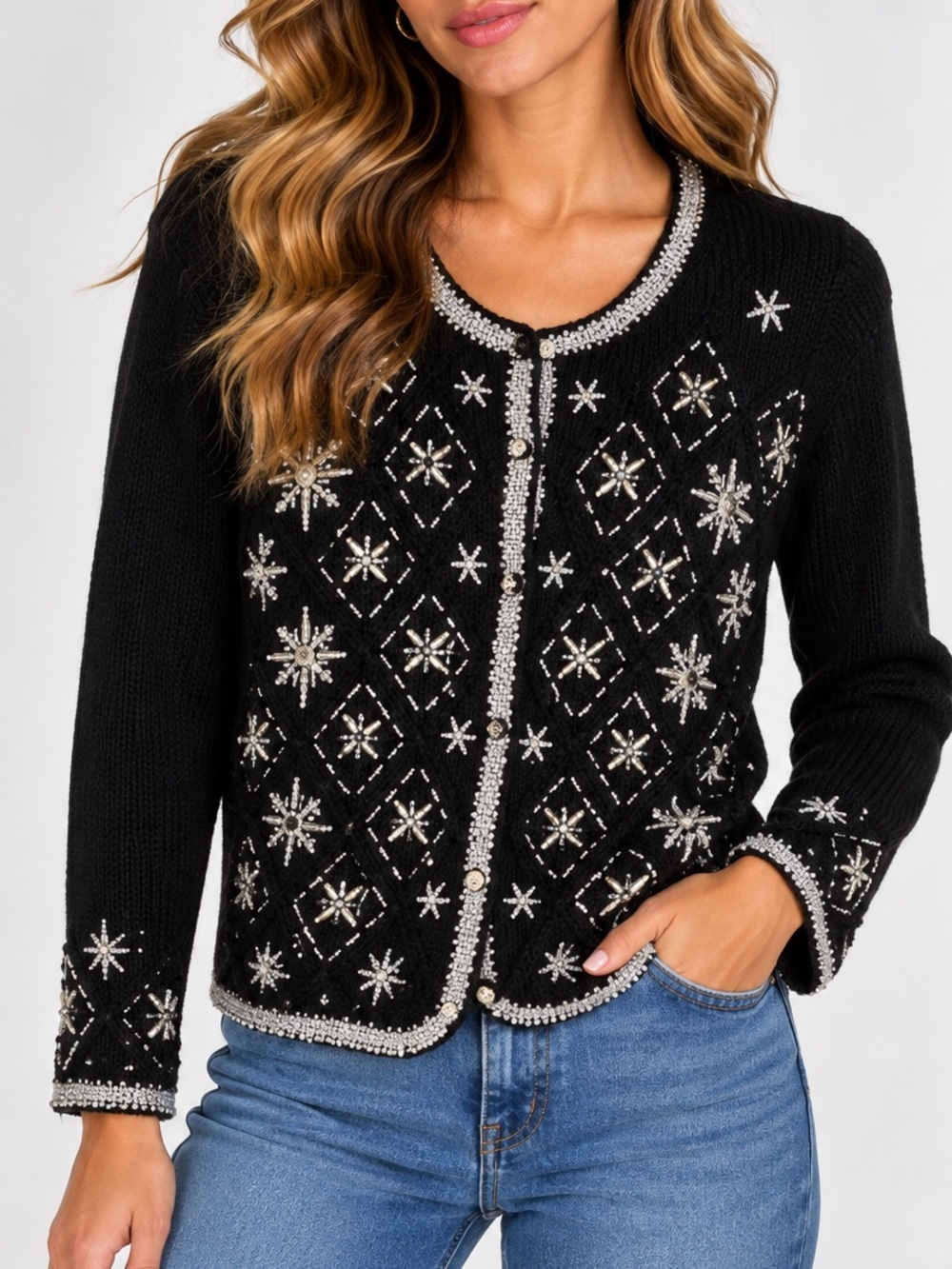 Vintage Black Cardigan Sweater